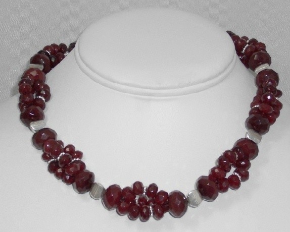 Cherry Quartz &amp; Sterling Silver Designer Necklaces