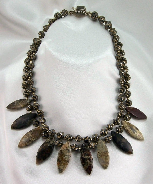 Jasper & Vintage Glass Necklace