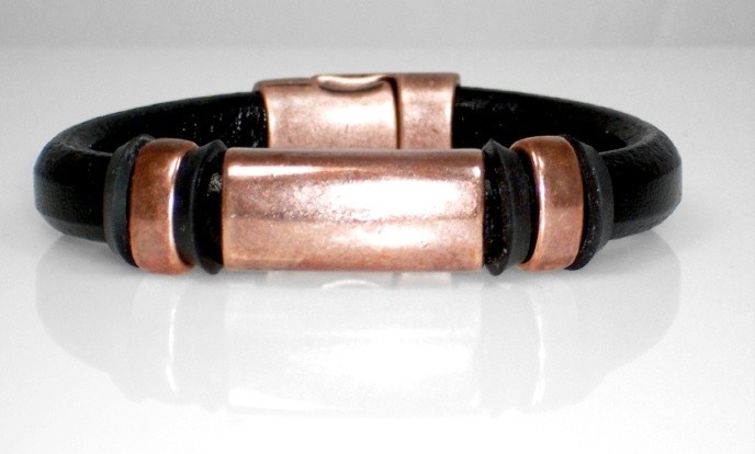 Black leather bracelet