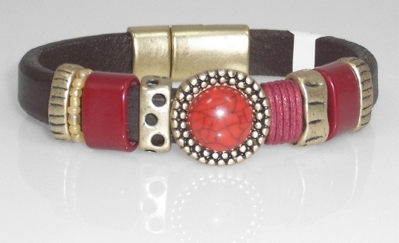 Brown leather bracelet