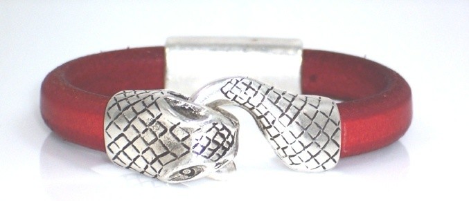 Red leather bracelet