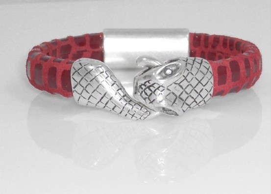 Red leather bracelet