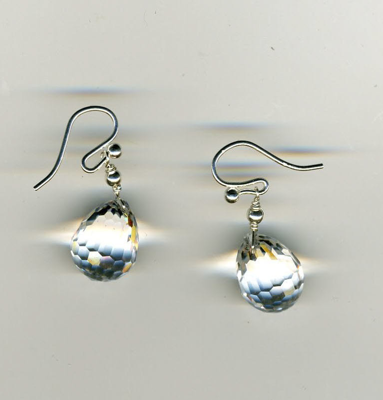 Crystal Briolets &amp; Silver Earrings
