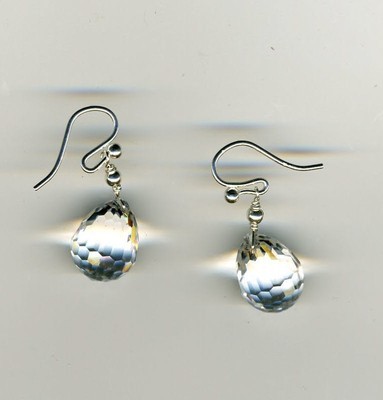 Crystal Briolets & Silver Earrings