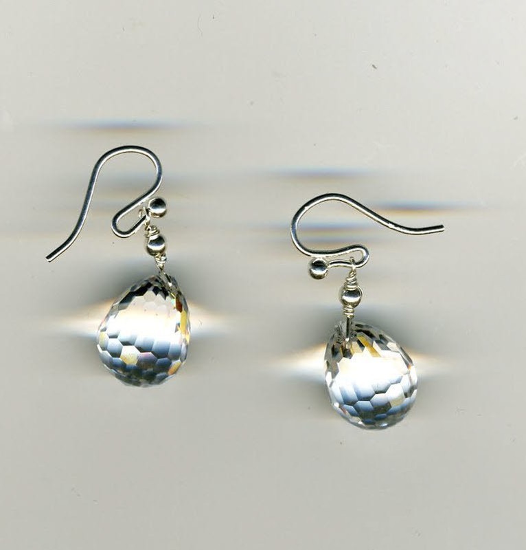 Crystal Briolets &amp; Silver Earrings