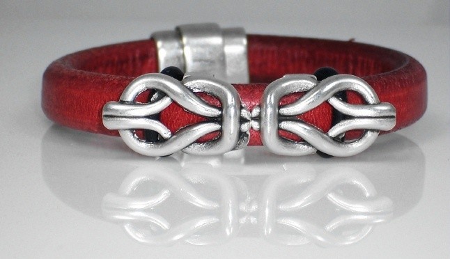 Red leather bracelet