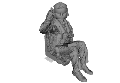 1/72 US Army blackhawk helicopter pilot sitting with