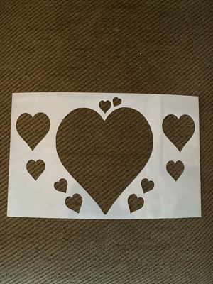 Heart Plastic Stencil Reusable A4