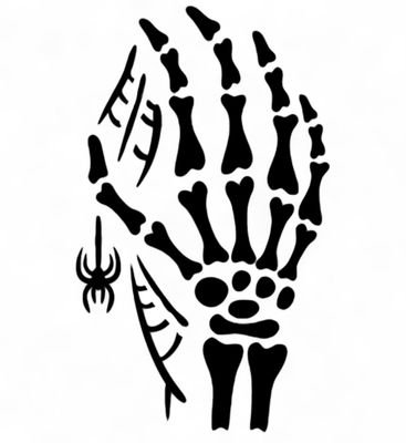 A4 spider web Skeleton stencil