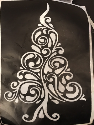 Christmas stencil tree