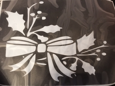 A4 stencil Christmas bow 