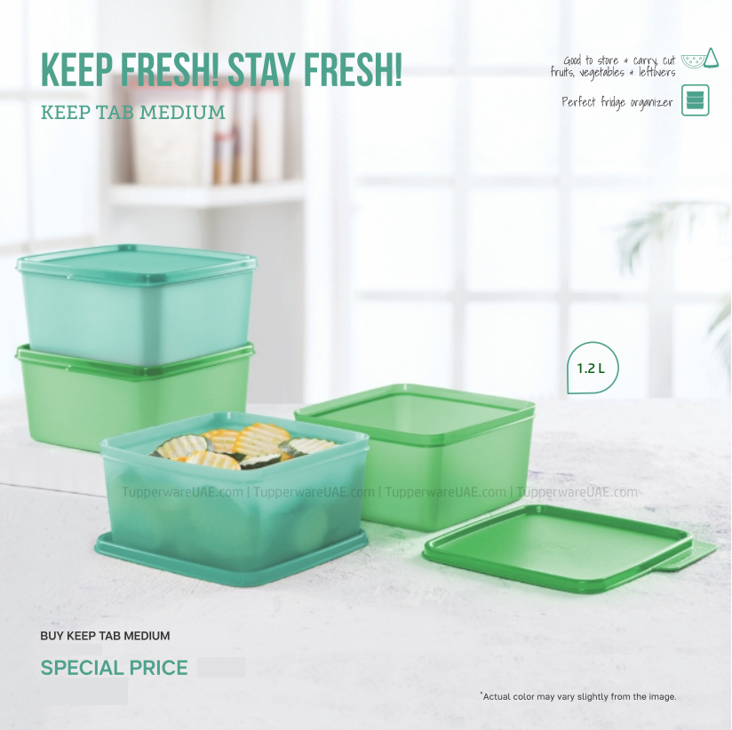 Tupperware Keep Tab 1.2 Ltr Freeze Storage Containers FRUIT