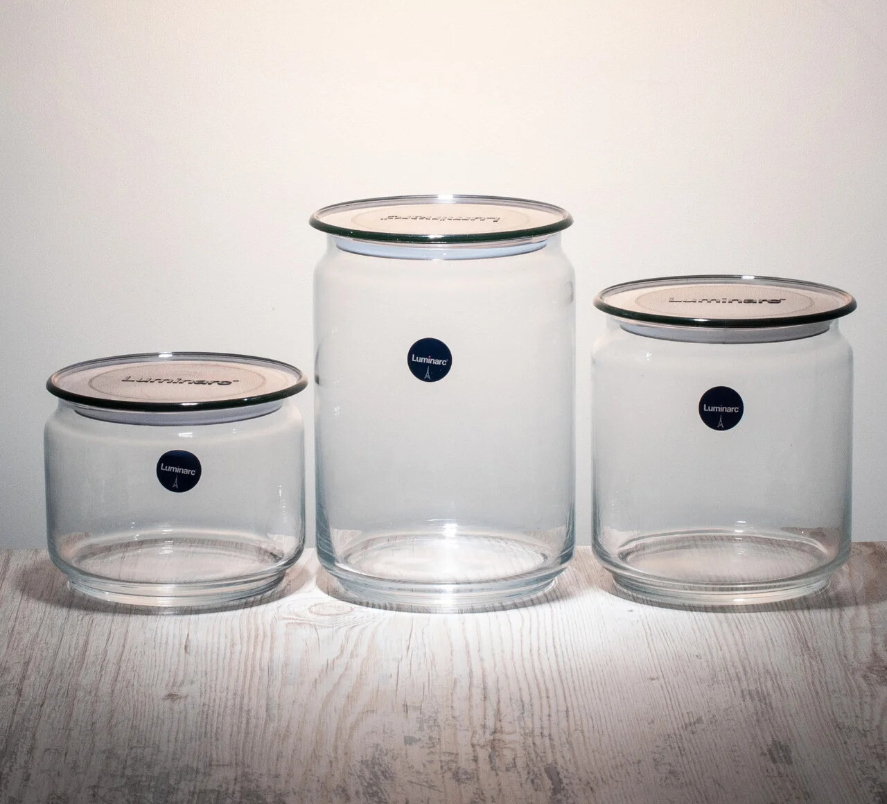 Luminarc Plano Grey - Glass Jar Set of 3