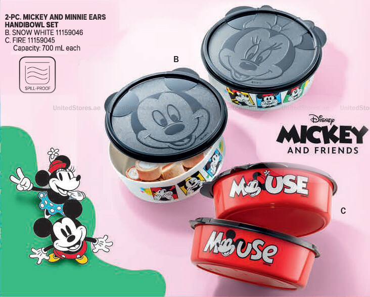 Tupperware Handi Bowls 700ml-Set of 2 - Mickey &amp; Minnie