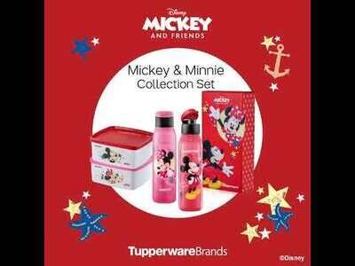 Tupperware Fliptop Bottle 500ml - Mickey &amp; Minnie- Set of 2