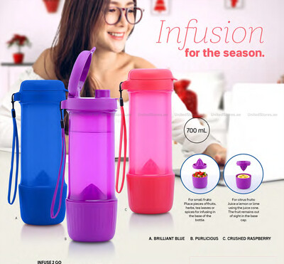 Tupperware Infuse2Go Bottle with Strap 700ml - 1pc