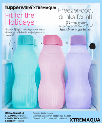 Tupperware XtremAqua Freezer Bottle 880ml