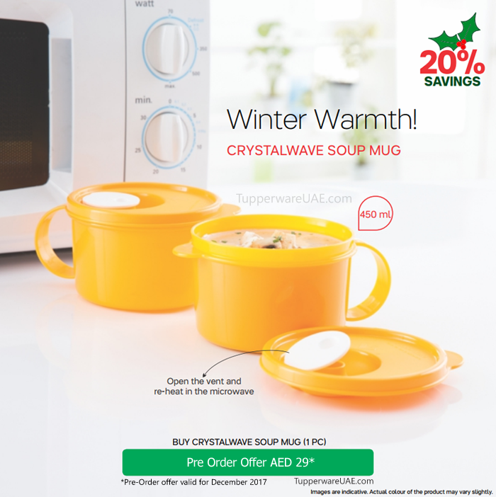 Tupperware Crystalwave Soup Mug 450ml - 1pc - Pre-Order