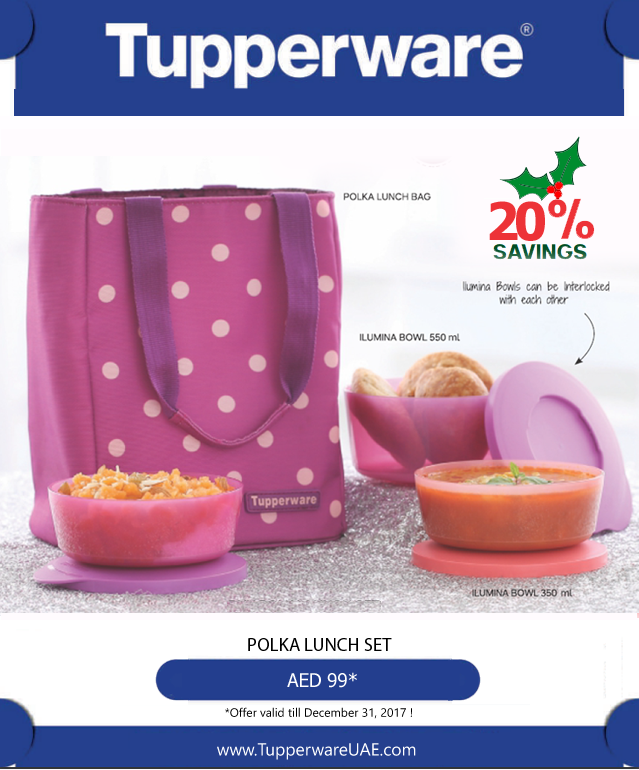 Tupperware Polka Lunch Set
