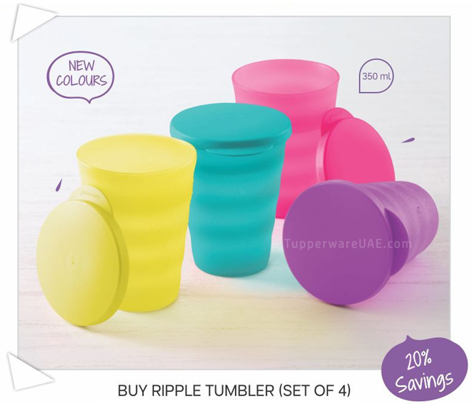 Tupperware Ripple Tumblers-Set of 4