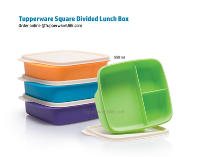 Tupperware Square Divided Lunch Box - 1pc