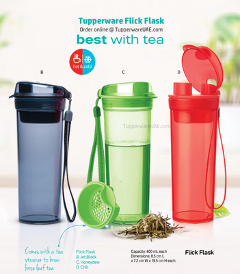 Tupperware Flick Flask 400ml - 1pc