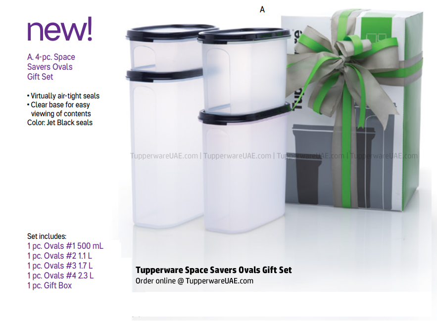 Tupperware Space Saver Ovals - Set of 4 - Gift Pack