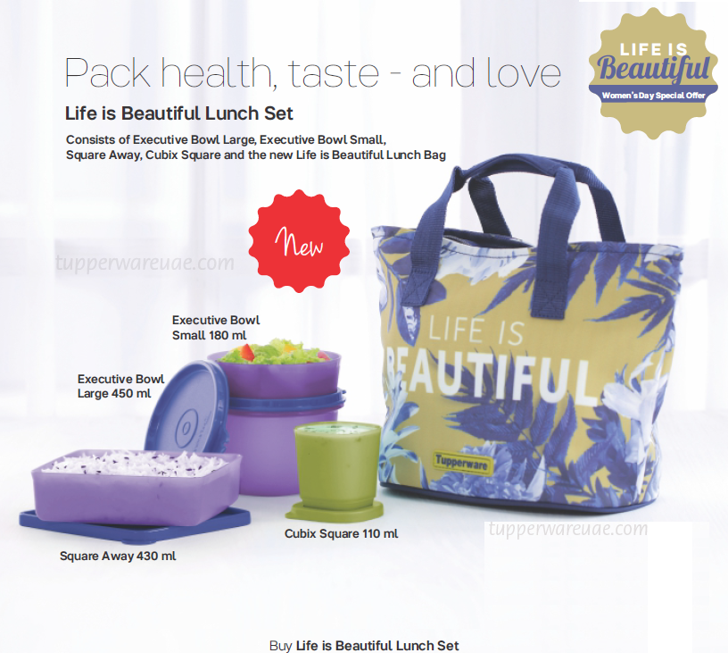 Tupperware Life is Beautiful Lunch Set