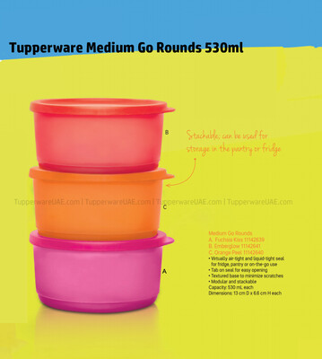 Tupperware Medium Go Rounds 530ml 1pc