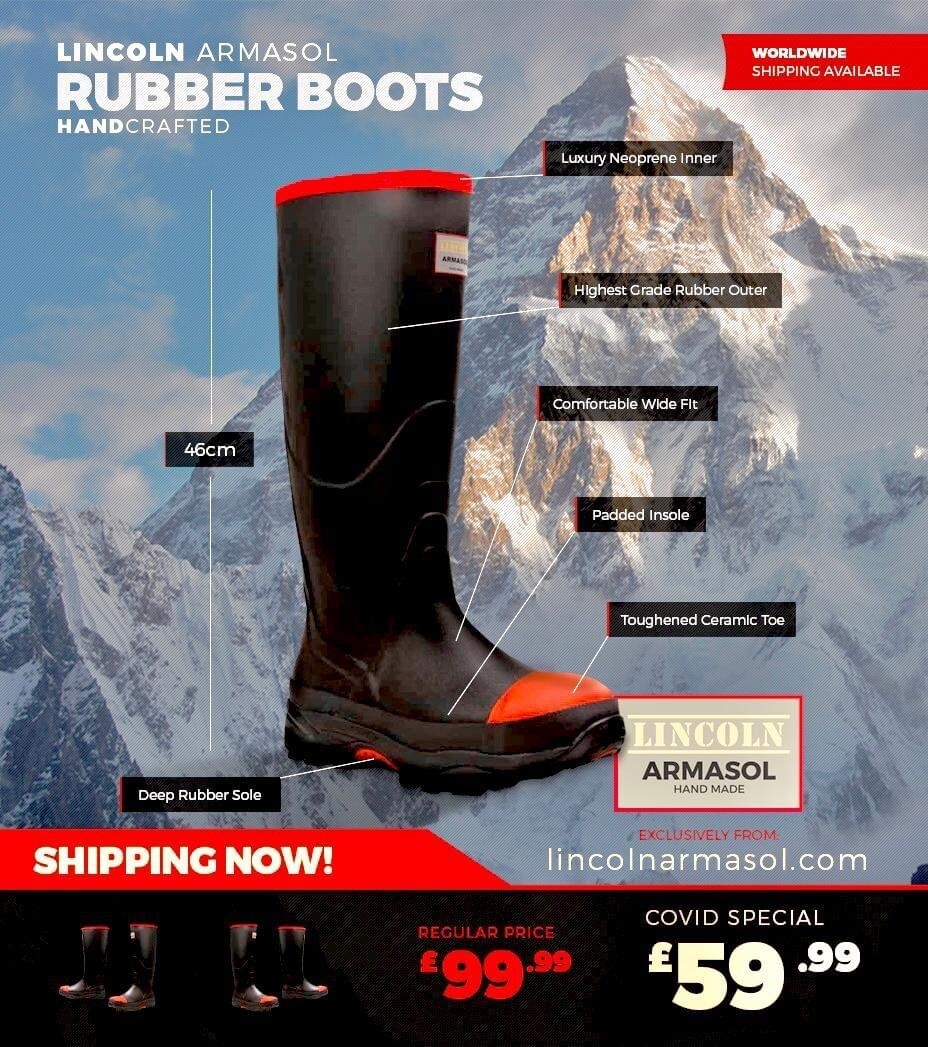 Lincoln Armasol Steel Toecap Rubber Neoprene Work Wellingtons SALE Was 49.99 now 29.99