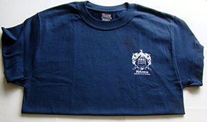 Blue Nickerson T-Shirt Blue w/screened crest in White, without pocket, Poly/Blend
