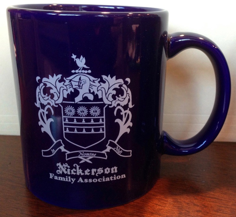 Coffee Mug:  Large, deep navy blue with gold Nickerson crest