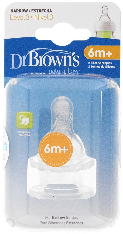 Dr Brown level 3 teats  6 months+ (2 per pack)