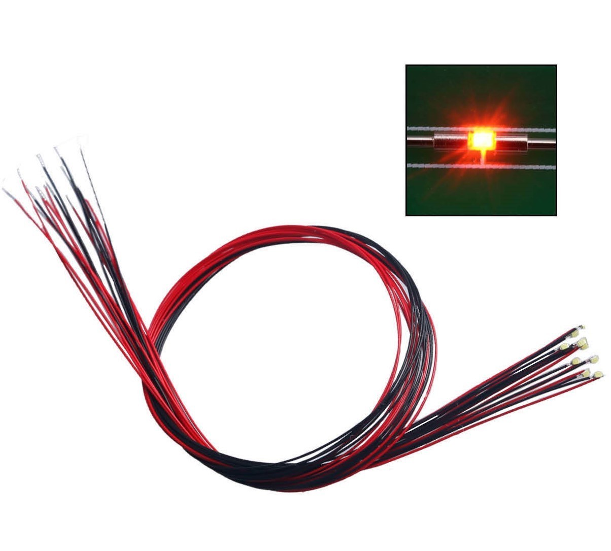 Pico LEDs (1mm x 0.5mm) - Various Colors - (Qty 5), LED Color: Amber / Orange