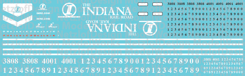 Indiana Railroad (INRD) EMD Locomotive Decals