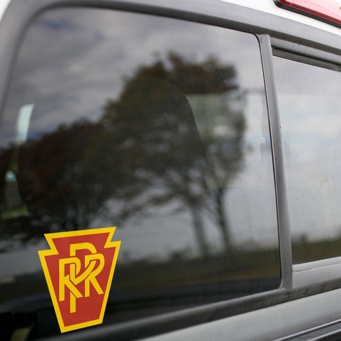 Vinyl Sticker - Pennsylvania Railroad (PRR) Logo (Tuscan/Gold)