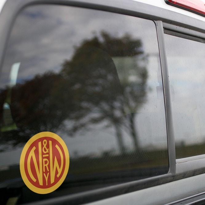 Vinyl Sticker - Norfolk &amp; Western (NW) Logo (Red/Yellow)