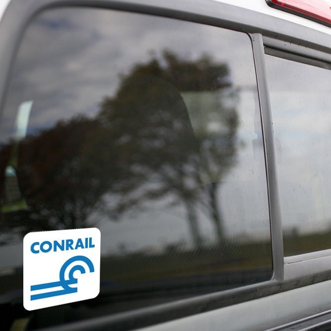 Vinyl Sticker - Conrail (CR) Logo  (White/Blue)