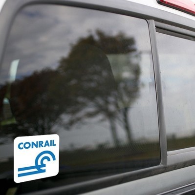Vinyl Sticker - Conrail (CR) Logo  (White/Blue)