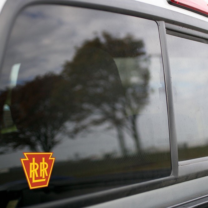 Vinyl Sticker - Long Island Railroad (PRR) (Maroon/Yellow) Logo