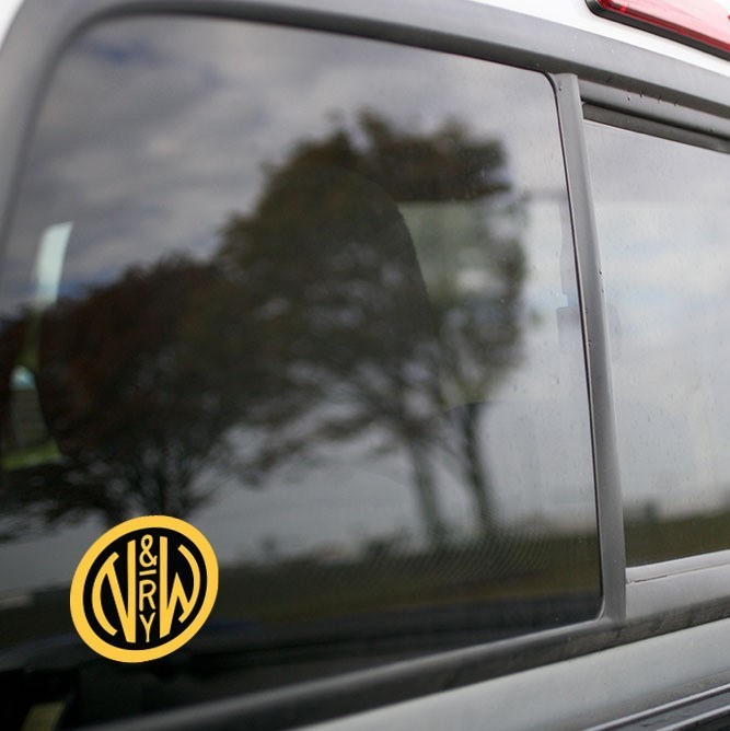 Vinyl Sticker - Norfolk &amp; Western (NW) Logo (Black/Yellow)