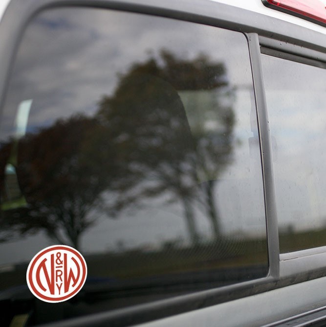 Vinyl Sticker - Norfolk &amp; Western (NW) Logo (White/Red)