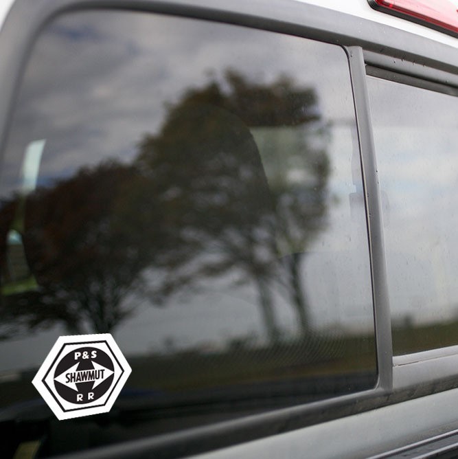 Vinyl Sticker - Pittsburgh Shawmut Railroad (PSR) Logo (Black/White)