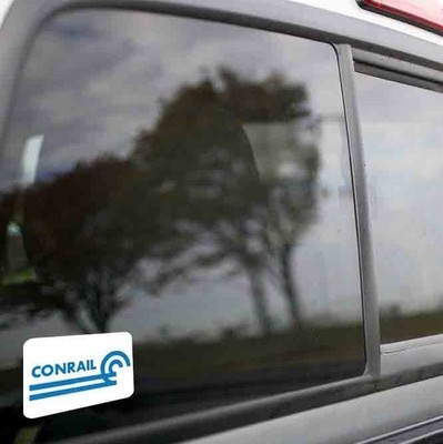 Vinyl Sticker - Conrail (CR) Logo wName (White/Blue)
