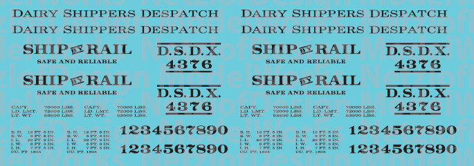 40&#39; Reefer - Dairy Shippers Despatch Decal Set