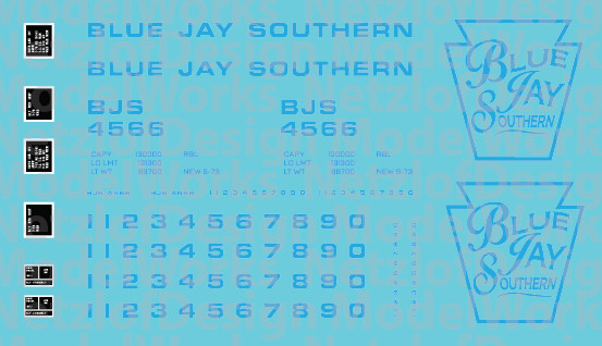Blue Jay Southern Box Car (BJS) - Blue Lettering