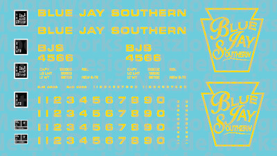 Blue Jay Southern Box Car (BJS) - Yellow Lettering
