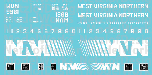 West Virginian Northern Box Car (WVN) - White Lettering