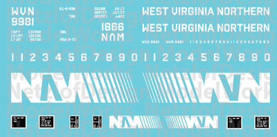 West Virginian Northern Box Car (WVN) - White Lettering