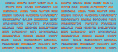 HO Scale - Generic Ambulance Name Decals - OrangeBlue